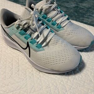 Nike Women's White and Teal Pegasus Running Shoes